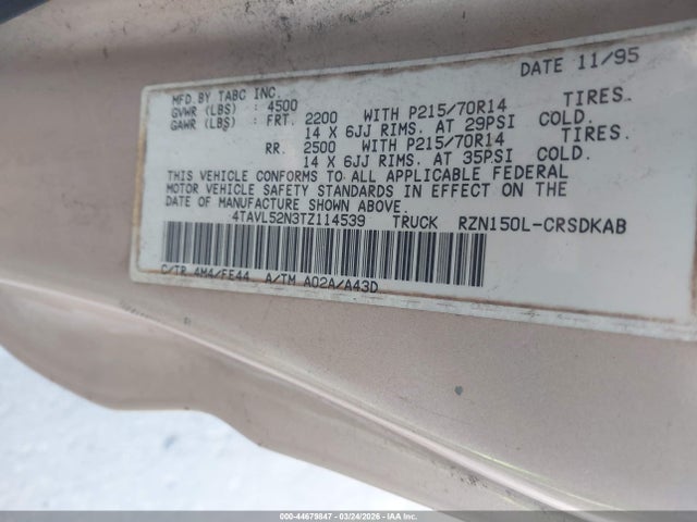 1996 TOYOTA TACOMA 4TAVL52N3TZ114539 Photo 8
