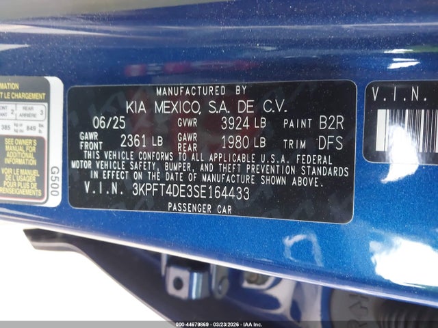 KIA K4 Lxs 2025 3KPFT4DE3SE164433 Image 9