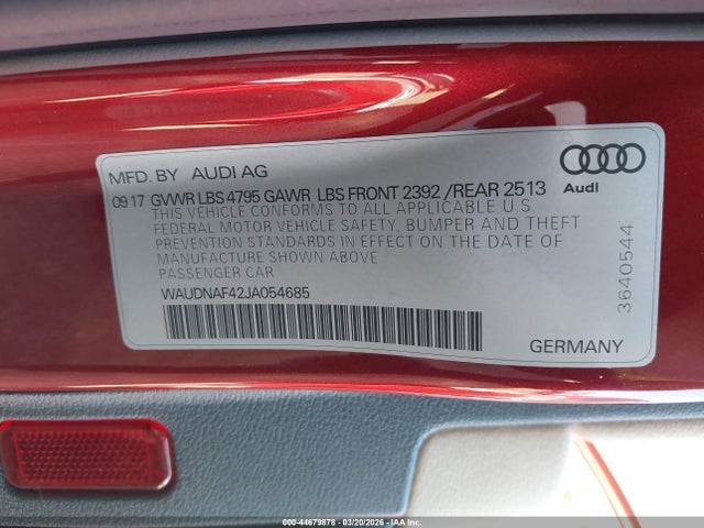 2018 AUDI A4 WAUDNAF42JA054685 Photo 8