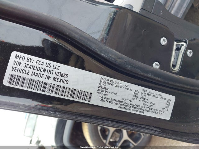 Продаж на аукціоні авто 2024 Jeep Compass Limited 4x4, vin: 3C4NJDCN1RT103686, номер лоту: 44680103