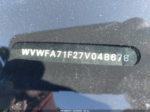 2007 Volkswagen Eos 2.0t მანქანა იყიდება აუქციონზე, vin: WVWFA71F27V048678, აუქციონის ნომერი: 44680137