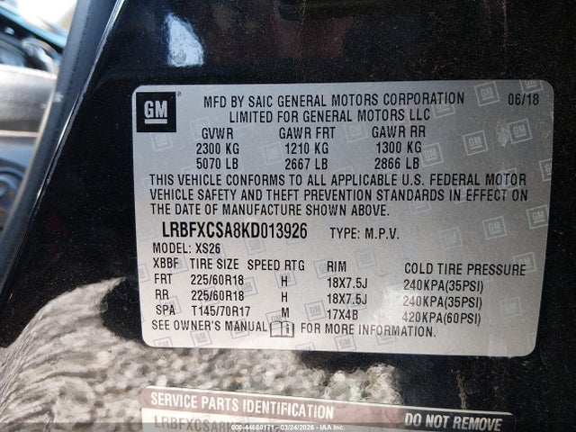 Aukcja sprzedaży 2019 Buick Envision Fwd Essence, vin: LRBFXCSA8KD013926, numer aukcji: 44680171