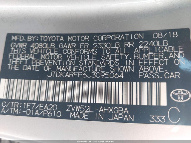 Toyota Prius Prime Premium 2018 JTDKARFP6J3095064 Image 9