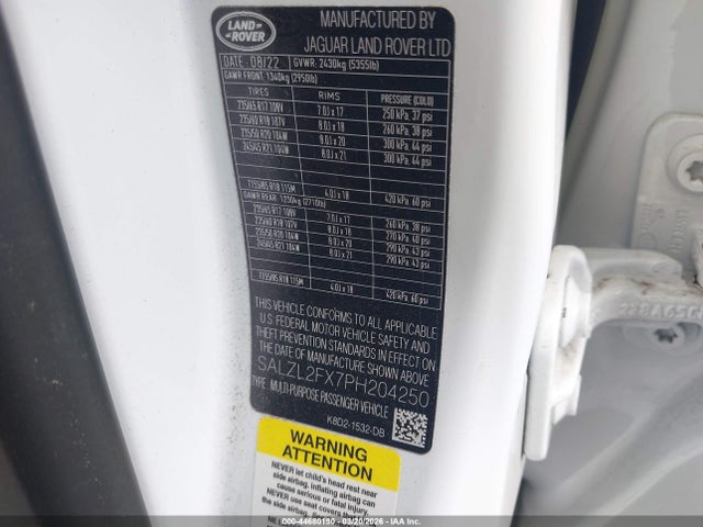 2023 LAND ROVER RANGE ROVER EVOQUE SALZL2FX7PH204250 Photo 8