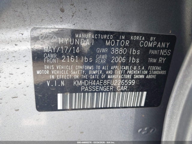 Hyundai ELANTRA SE 2015 KMHDH4AE8FU226599 Image 9