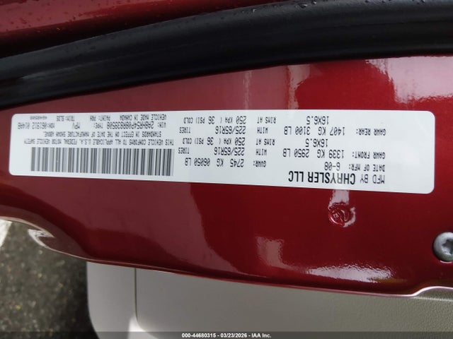 Продажа на аукционе авто 2008 Chrysler Town & Country Touring, vin: 2A8HR54P08R839508, номер лота: 44680315