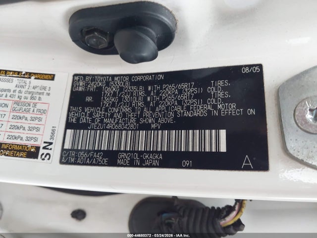 2006 TOYOTA 4RUNNER JTEZU14R068042801 Photo 8