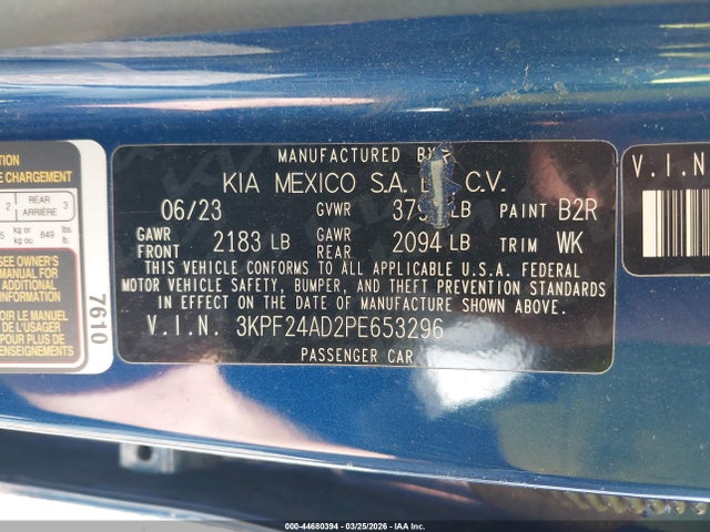 KIA Forte Lxs 2023 3KPF24AD2PE653296 Image 9