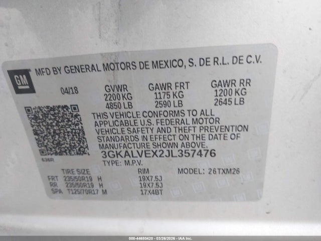 GMC Terrain Slt 2018 3GKALVEX2JL357476 Image 9