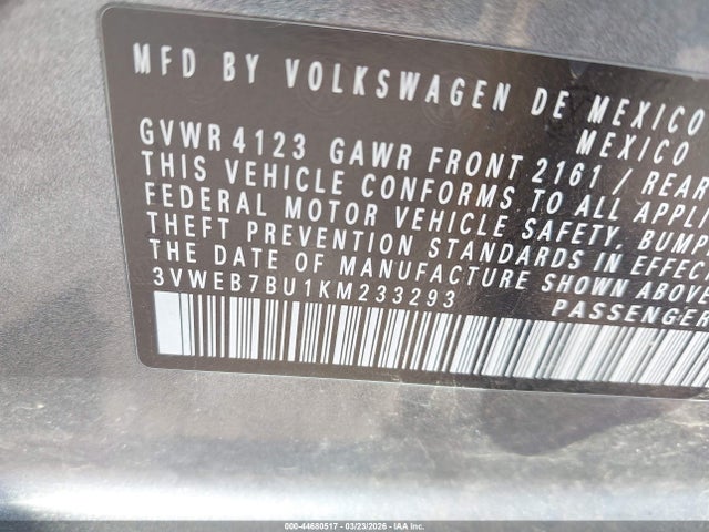 2019 VOLKSWAGEN JETTA 3VWEB7BU1KM233293 Photo 8