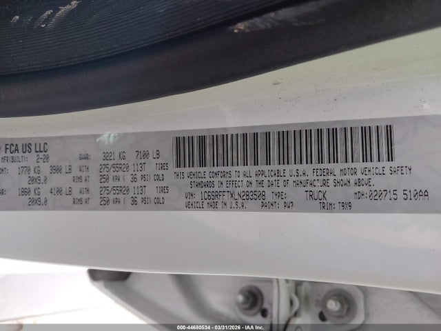 2020 RAM 1500 1C6SRFFTXLN283508 Photo 8