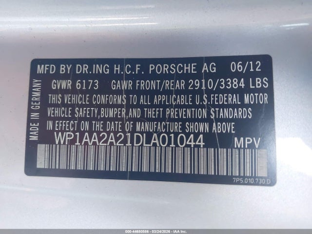 2013 PORSCHE CAYENNE WP1AA2A21DLA01044 Photo 8