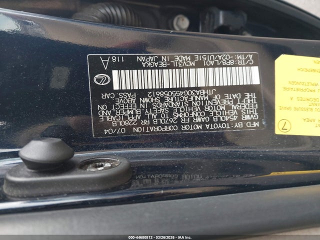 44680812 :رقم المزاد ، JTHBA30G455058612 vin ، 2005 Lexus Es 330 مزاد بيع