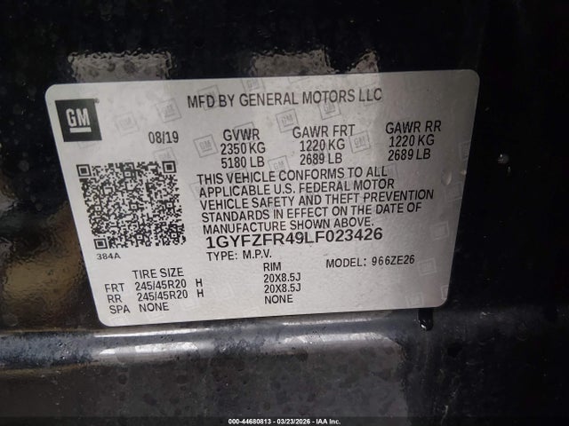 1GYFZFR49LF023426 Cadillac Xt4 Awd Sport