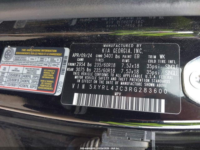 2024 KIA SORENTO 5XYRL4JC3RG283600 Photo 8
