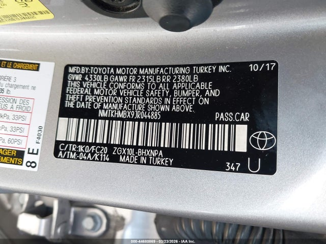 Toyota C-HR XLE 2018 NMTKHMBX9JR044885 Image 9