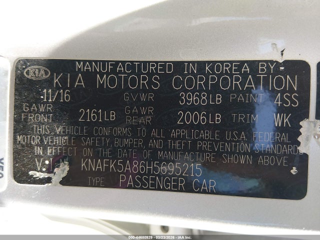 KIA FORTE LX 2017 KNAFK5A86H5695215 Image 9