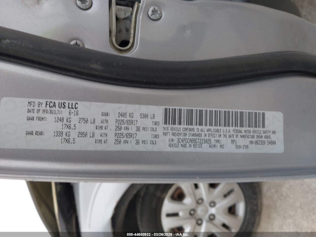 2016 Dodge Journey Se მანქანა იყიდება აუქციონზე, vin: 3C4PDCAB9GT223025, აუქციონის ნომერი: 44680932