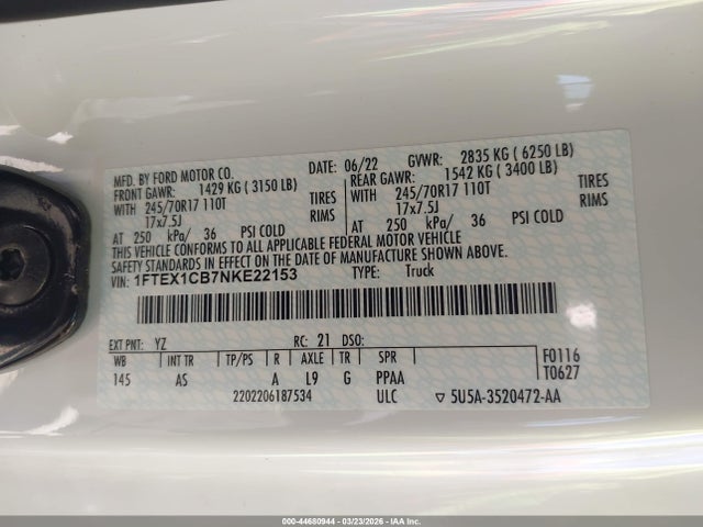 2022 FORD F-150 1FTEX1CB7NKE22153 Photo 8