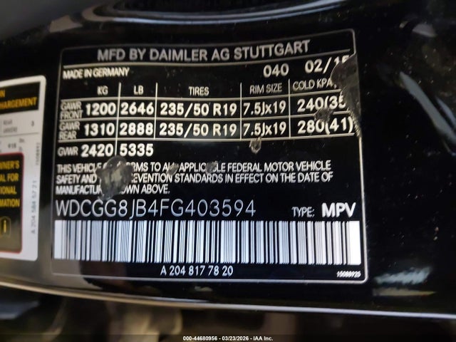 2015 MERCEDES-BENZ GLK 350 WDCGG8JB4FG403594 Photo 8