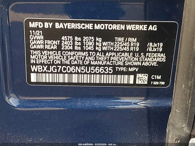 2022 BMW X1 WBXJG7C06N5U56635 Photo 8