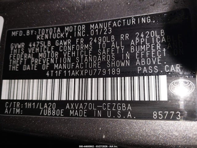Toyota CAMRY XLE 2023 4T1F11AKXPU779189 Image 9