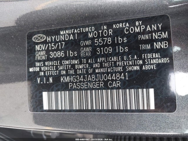 Genesis G90 3.3t Premium 2018 KMHG34JA8JU044841 Image 9