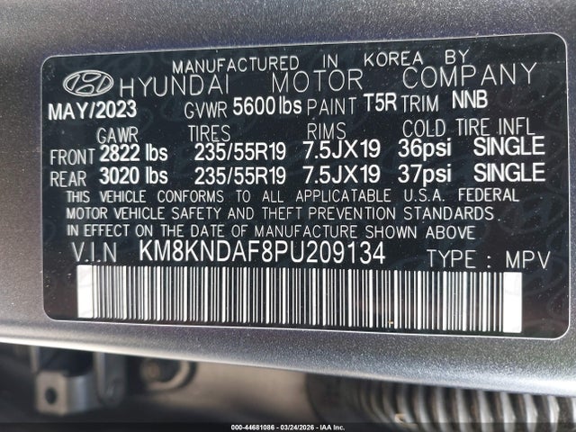 KM8KNDAF8PU209134 Hyundai Ioniq 5 Sel