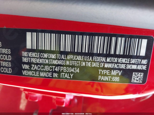 2015 JEEP RENEGADE ZACCJBCT4FPB39434 Photo 8