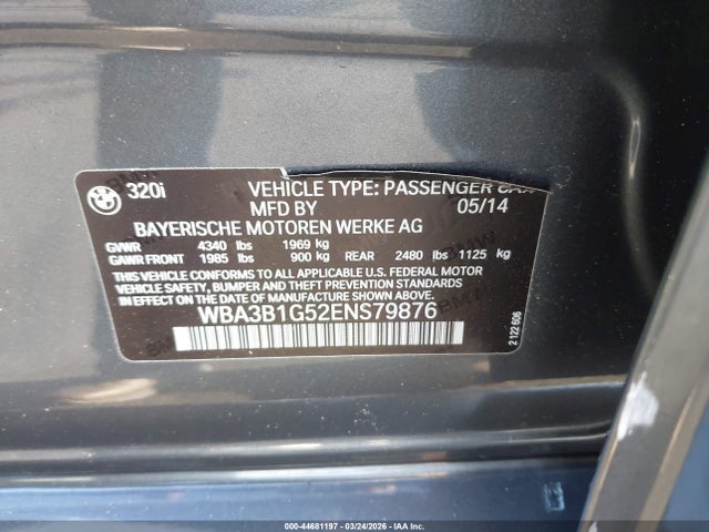 BMW 320i 2014 WBA3B1G52ENS79876 Image 9