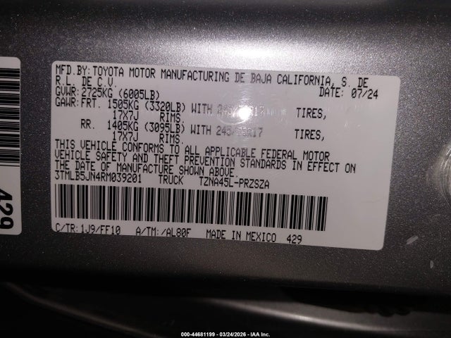 Toyota Tacoma Sr5 2024 3TMLB5JN4RM039201 Image 9
