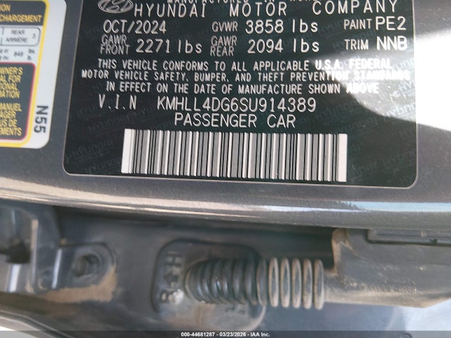 Aukcja sprzedaży 2025 Hyundai Elantra Se, vin: KMHLL4DG6SU914389, numer aukcji: 44681287