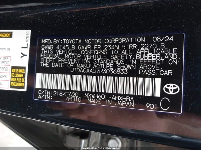 2024 TOYOTA PRIUS JTDACAAU7R3036833 Photo 8