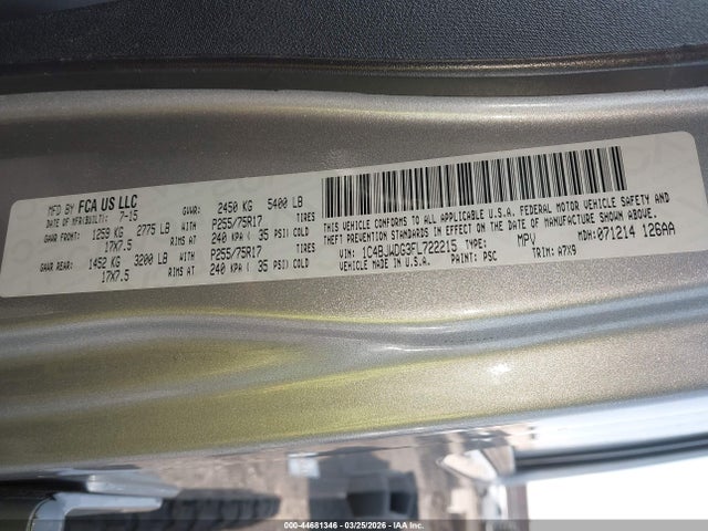Aukcja sprzedaży 2015 Jeep Wrangler Unlimited Sport, vin: 1C4BJWDG3FL722215, numer aukcji: 44681346