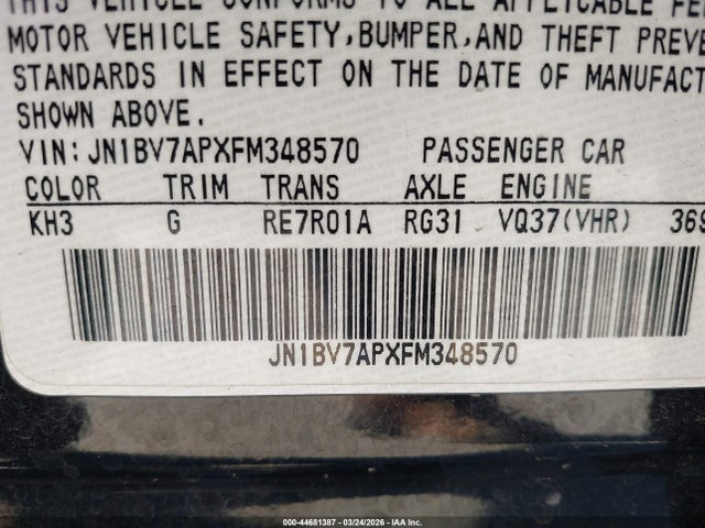 JN1BV7APXFM348570 Infiniti Q50 SPORT