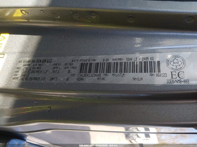 2020 JEEP WRANGLER 1C4HJXEN1LW294085 Photo 8