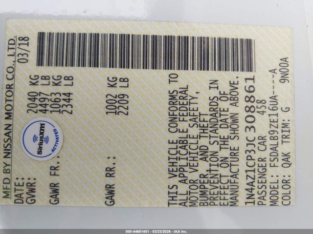 2018 NISSAN LEAF 1N4AZ1CP3JC308861 Photo 8