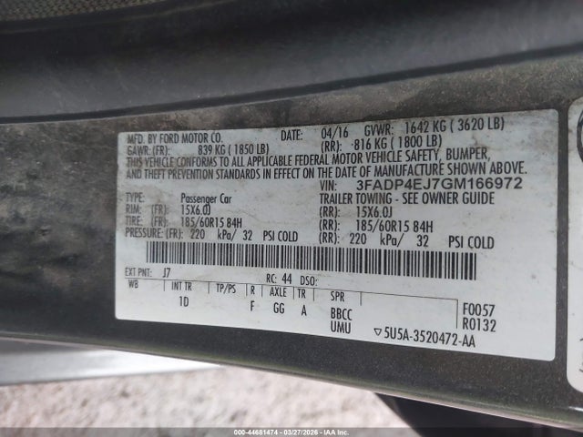 2016 FORD FIESTA 3FADP4EJ7GM166972 Photo 8