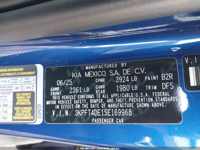 Продажа на аукционе авто 2025 Kia K4 Lxs, vin: 3KPFT4DE1SE169968, номер лота: 44681492