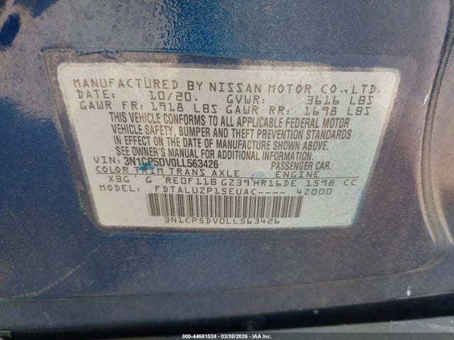 3N1CP5DV0LL563426 Nissan Kicks Sr Xtronic Cvt