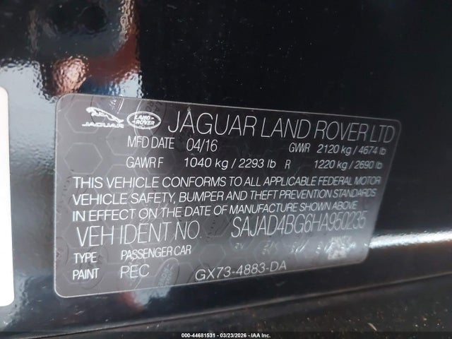 SAJAD4BG6HA950235 Jaguar Xe 25t Premium