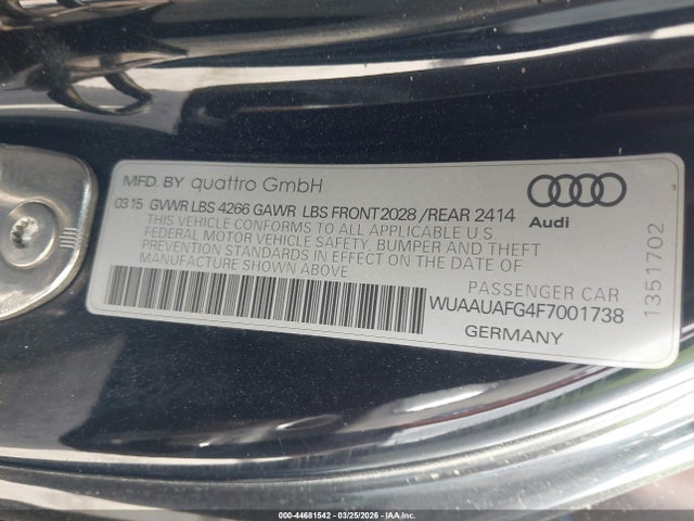 WUAAUAFG4F7001738 Audi R8 4.2