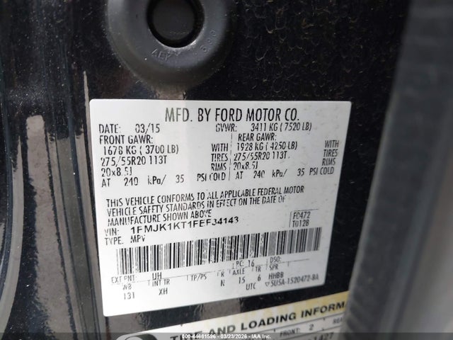 2015 FORD EXPEDITION EL 1FMJK1KT1FEF34143 Photo 8