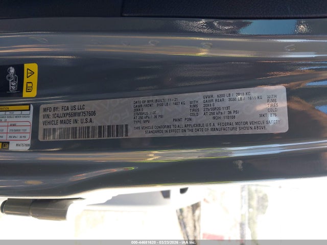 1C4JJXP66MW757606 Jeep Wrangler 4xe Unlimited Sahara 4x4