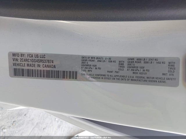 2025 CHRYSLER PACIFICA 2C4RC1GG4SR537874 Photo 8