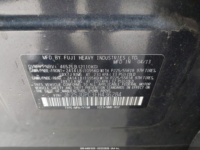 2014 SUBARU FORESTER JF2SJGPC3EH436284 Photo 8