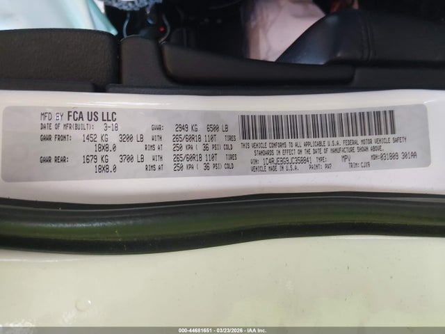 2018 JEEP GRAND CHEROKEE 1C4RJEBG9JC358841 Photo 8