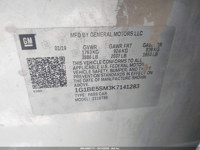 1G1BE5SM3K7141283 Chevrolet CRUZE LT