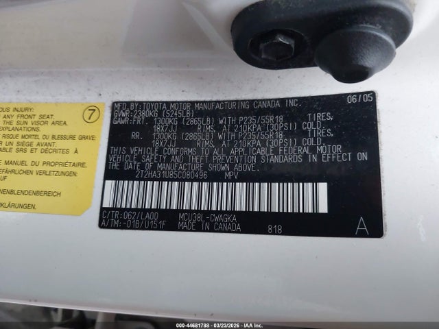 Продажа на аукционе авто 2005 Lexus Rx 330, vin: 2T2HA31U85C080496, номер лота: 44681788
