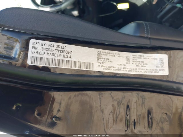 2023 Dodge Durango Pursuit Awd მანქანა იყიდება აუქციონზე, vin: 1C4SDJFT7PC603640, აუქციონის ნომერი: 44681830